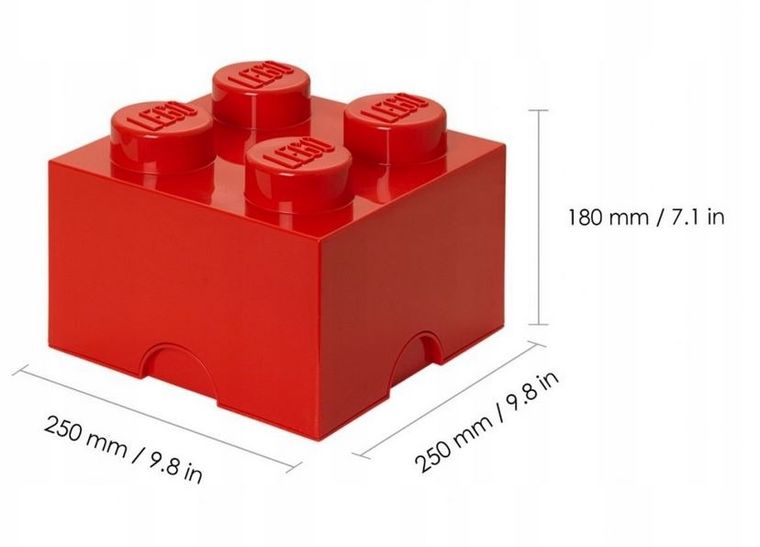 LEGO, Brick 4, pojemnik klocek, czerwony