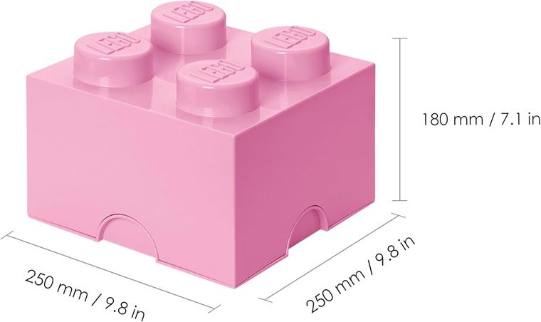 LEGO, Brick 4, pojemnik klocek, różowy jasny