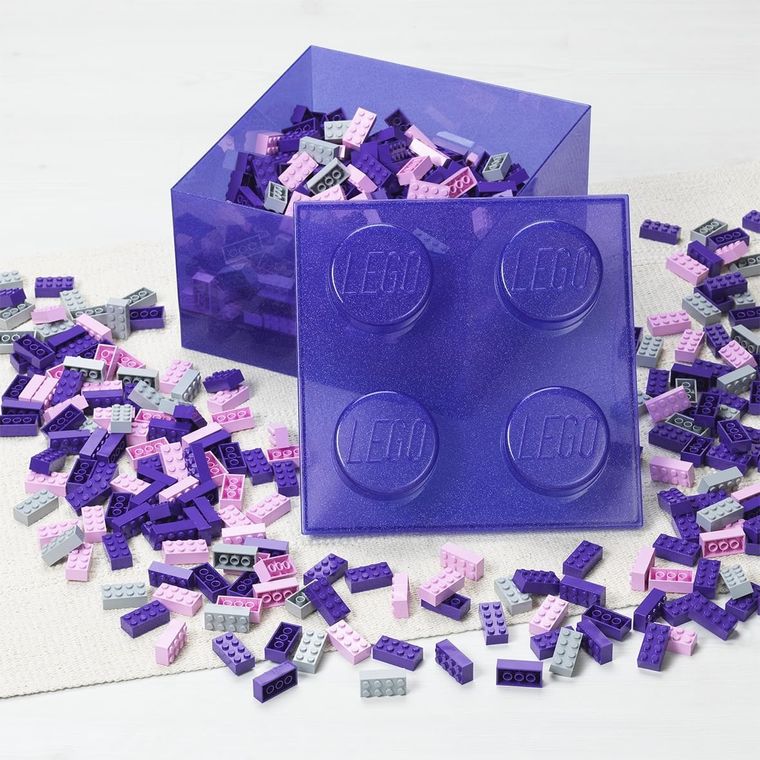 LEGO, Brick 4, pojemnik klocek, transparentny fiolet