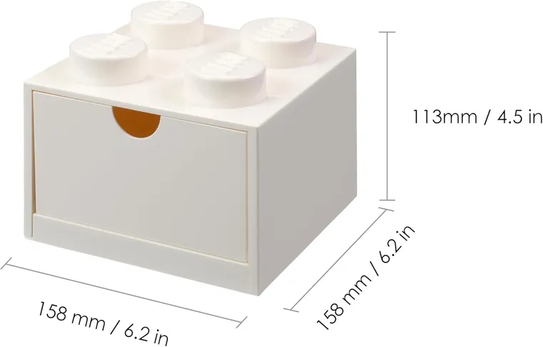 LEGO, Brick 4, pojemnik klocek z szufladą, biały