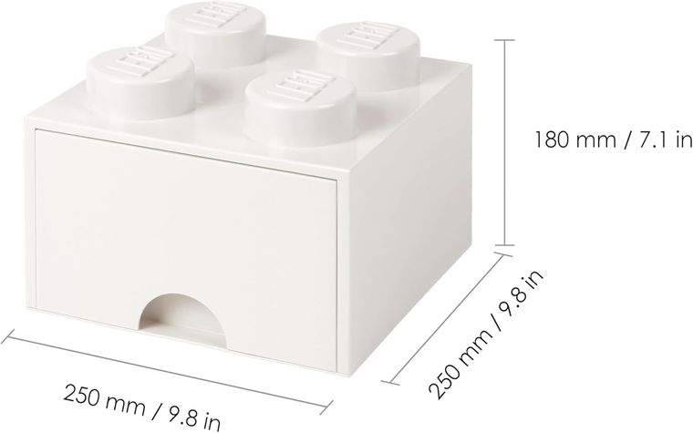 LEGO, Brick 4, pojemnik klocek z szufladą, biały