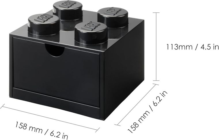 LEGO, Brick 4, pojemnik klocek z szufladą, czarny