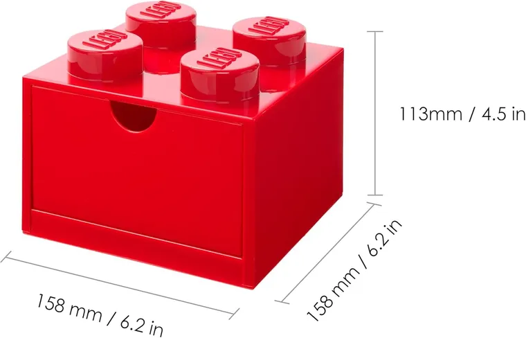 LEGO, Brick 4, pojemnik klocek z szufladą, czerwony