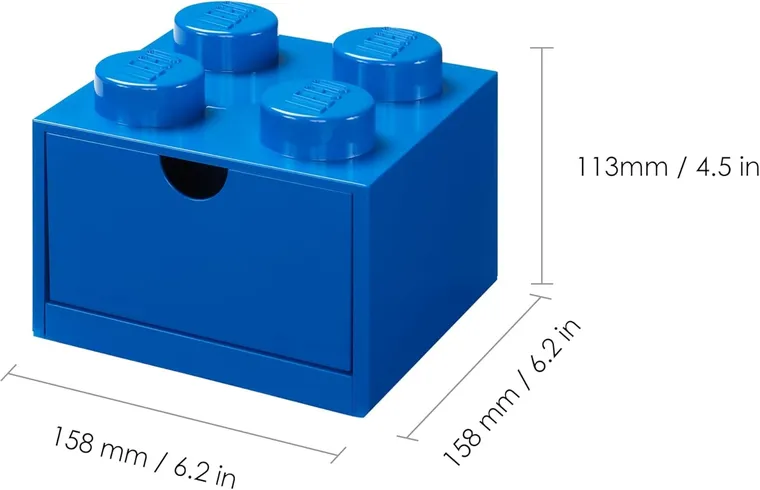 LEGO, Brick 4, pojemnik klocek z szufladą, niebieski
