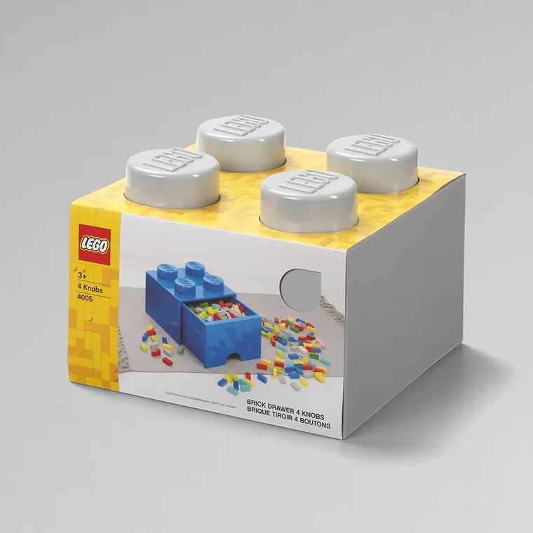 LEGO, Brick 4, pojemnik klocek z szufladą, szary