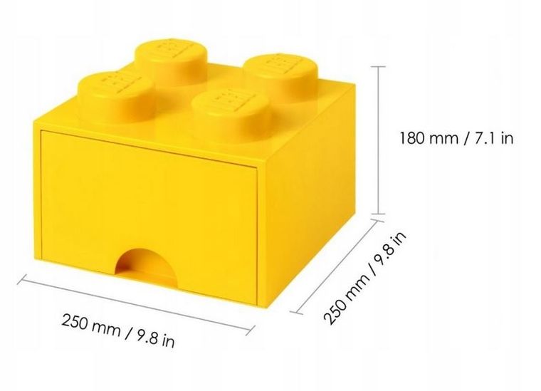 LEGO, Brick 4, pojemnik klocek z szufladą, żółty