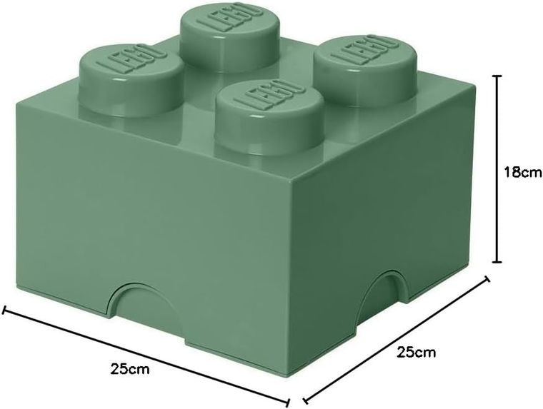 LEGO, Brick 4, pojemnik klocek, zielony oliwkowy