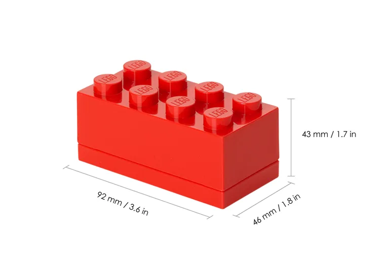 LEGO, Brick 8, pojemnik klocek, czerwony