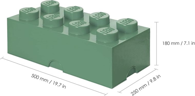 LEGO, Brick 8, pojemnik klocek, oliwkowy