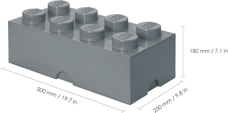 LEGO, Brick 8, pojemnik klocek, szary