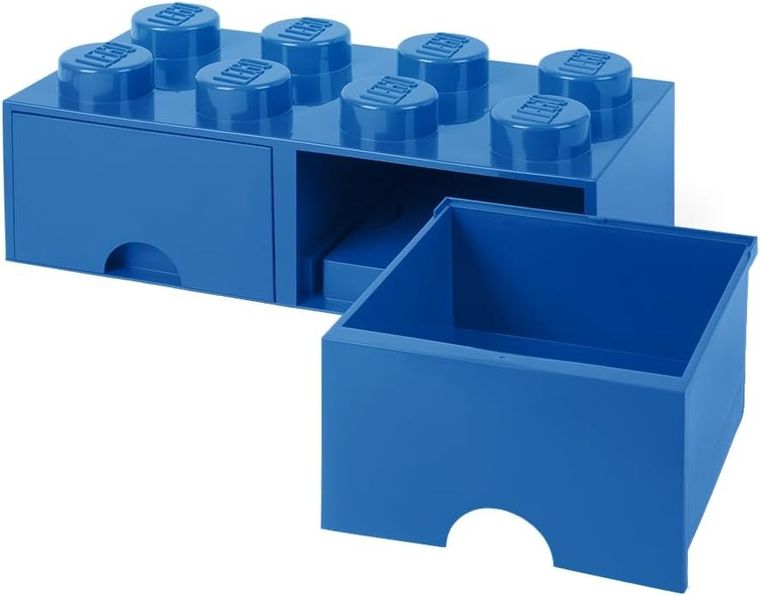 LEGO, Brick 8, pojemnik klocek z dwoma szufladami, niebieski