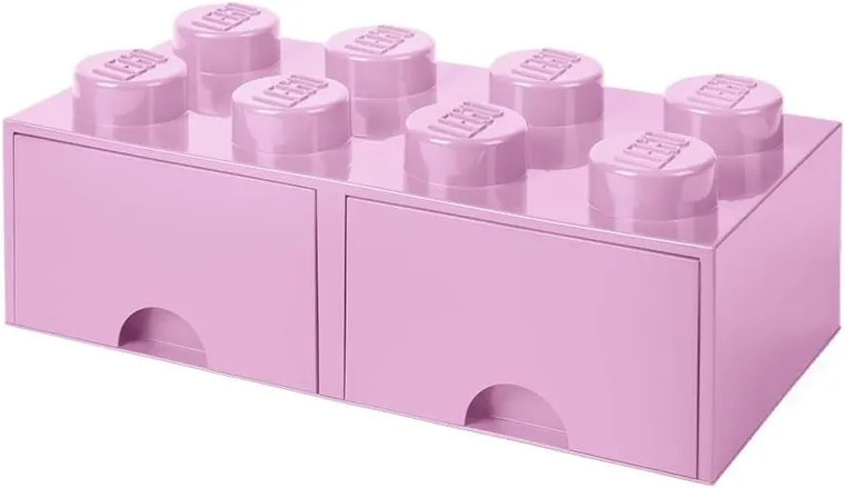 LEGO, Brick 8, pojemnik klocek z dwoma szufladami, różowy