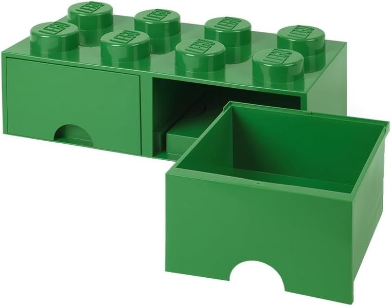 LEGO, Brick 8, pojemnik klocek z dwoma szufladami, zielony