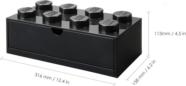 LEGO, Brick 8, pojemnik klocek z szufladą, czarny