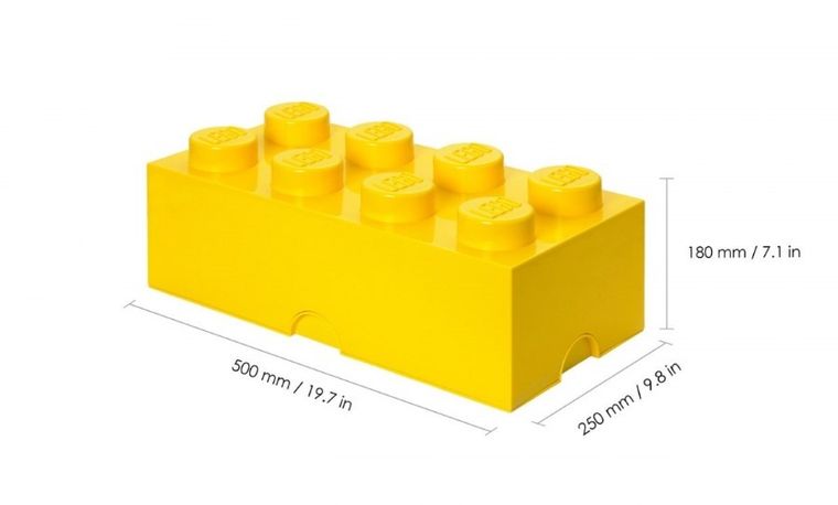 LEGO, Brick 8, pojemnik klocek, żółty
