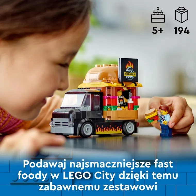 LEGO City, Ciężarówka z burgerami, 60404