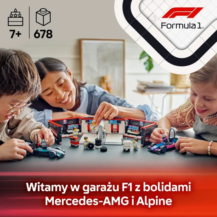 LEGO City, F1 Garaż i bolidy Mercedes-AMG i Alpine, 60444