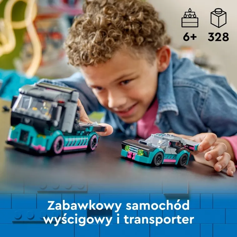 LEGO City, Samochód wyścigowy i laweta, 60406