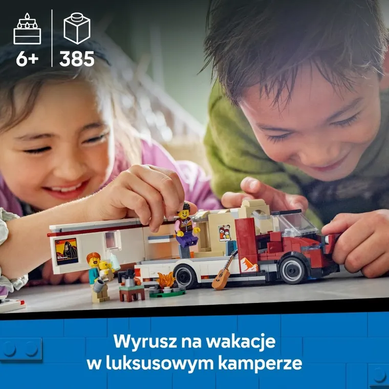 LEGO City, Wakacyjny kamper pełen przygód, 60454