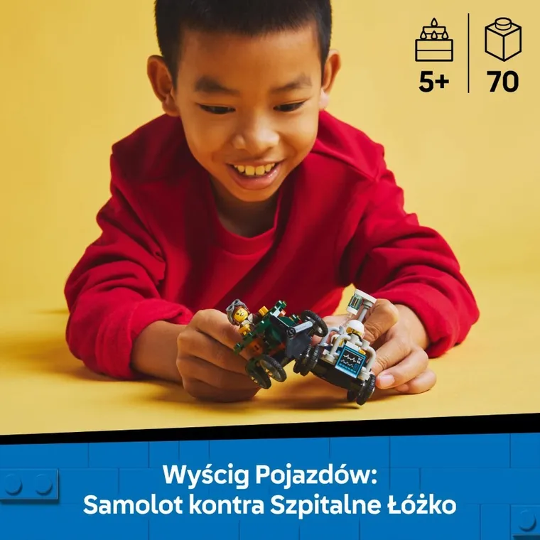 LEGO City, Zestaw wyścigówek: samolot kontra łóżko szpitalne, 60459