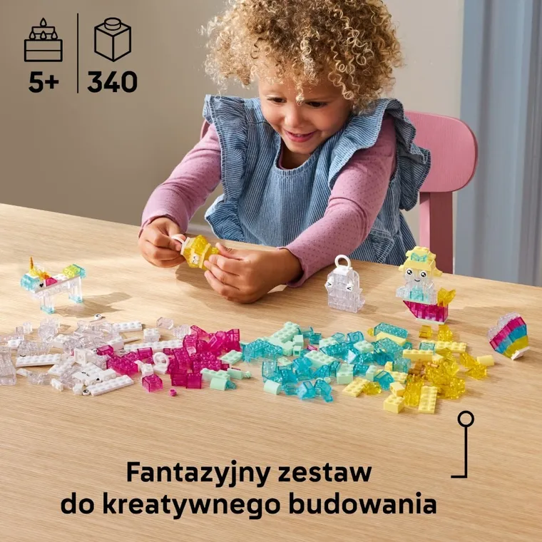 LEGO Classic, Magiczny zestaw z przezroczystymi klockami, 11040