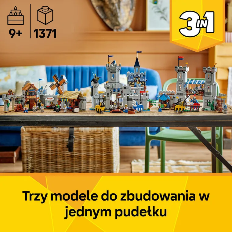 LEGO Creator 3 w 1, Średniowieczny zamek rycerzy konnych, 31168