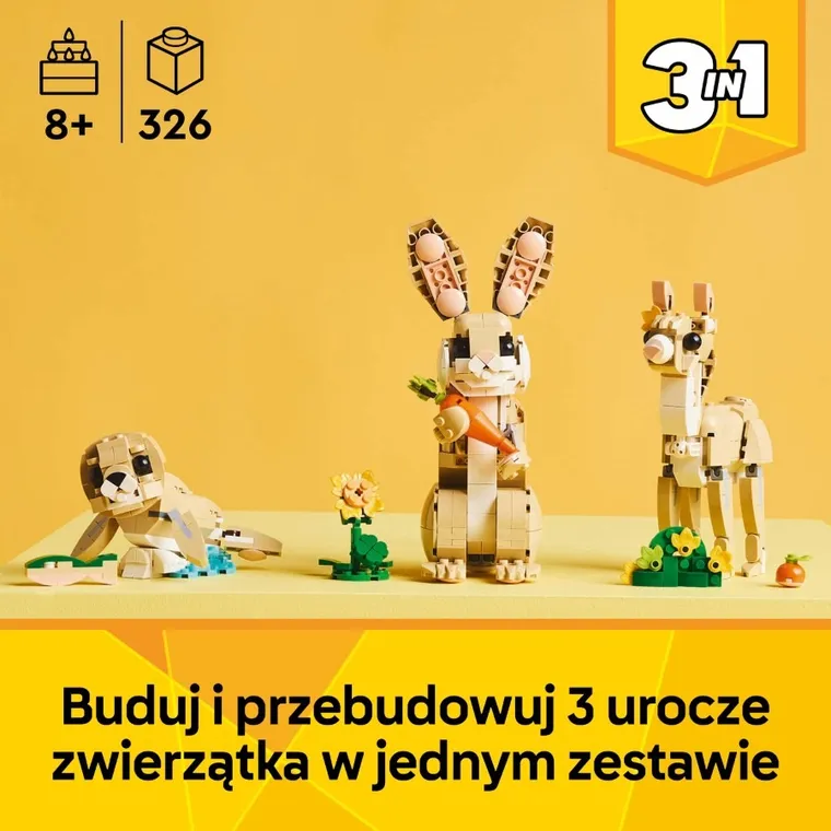 LEGO Creator 3 w 1, Uroczy króliczek, 31162