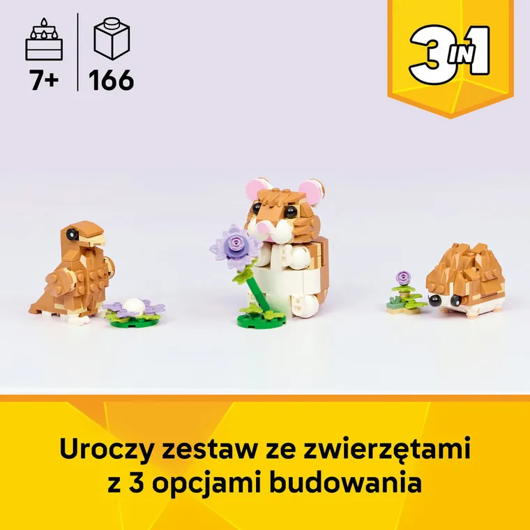 LEGO Creator, Uroczy chomik z kwiatkiem, 31376
