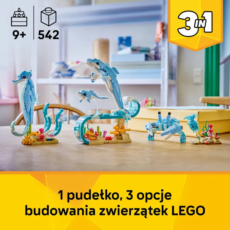 LEGO Creator, Zwierzęta morskie: piękny delfin, 31385