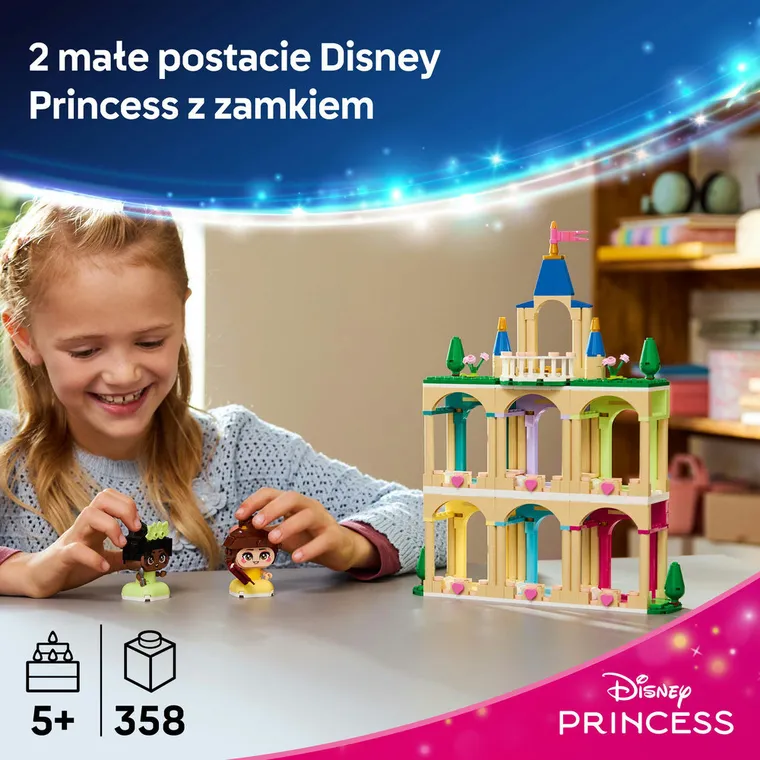 LEGO Disney Princess, Mała Bella i Tiana z zamkiem, 43291