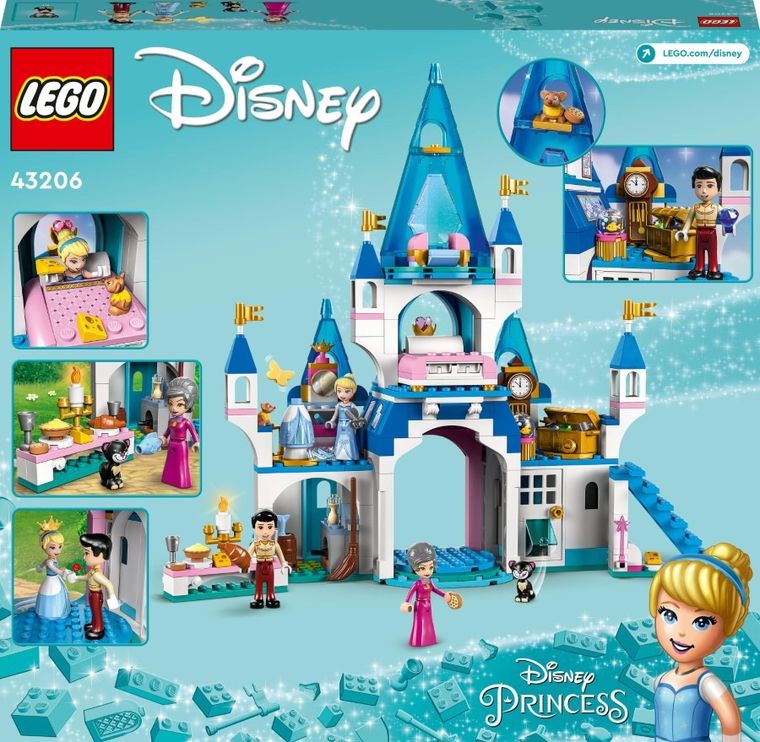 LEGO Disney Princess, Zamek Kopciuszka i księcia z bajki, 43206