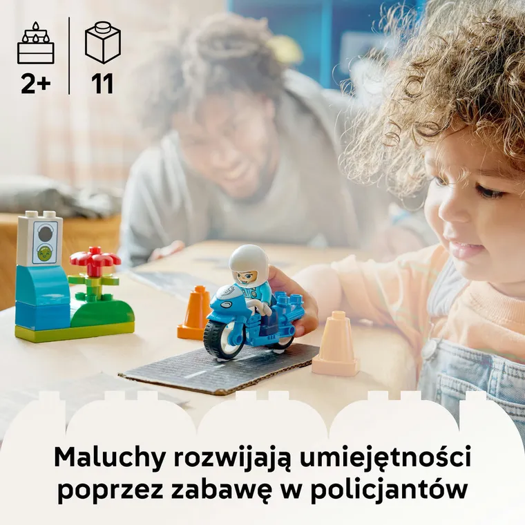 LEGO DUPLO, Niebieski motocykl policyjny, 10471