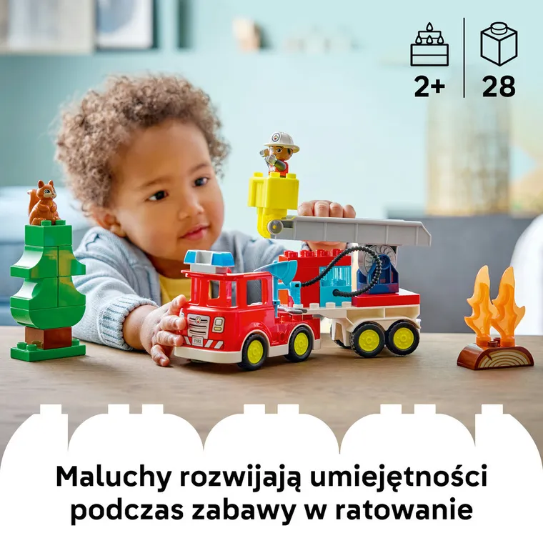 LEGO DUPLO, Wóz strażacki z wężem i strażakiem, 10473