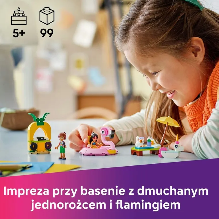 LEGO Friends, Impreza na basenie z jednorożcem i flamingiem, 42658