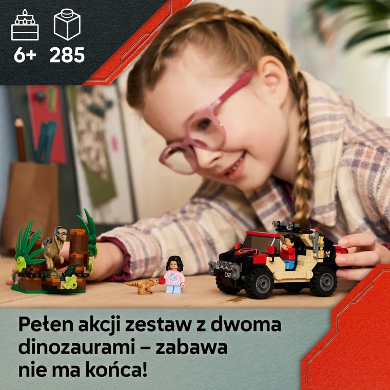 LEGO Jurassic World, Ucieczka terenówką przed raptorem, 76972