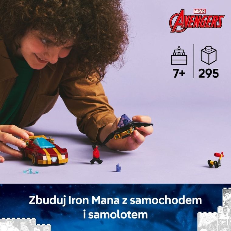 LEGO Marvel, Auto Iron Mana i Czarna Pantera kontra Czerwony Hulk, 76310
