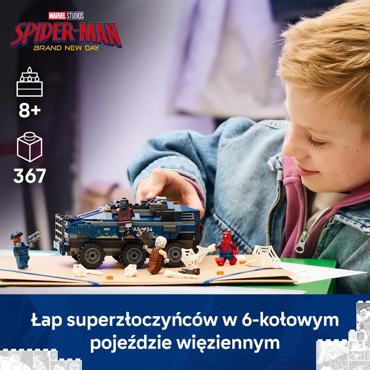 LEGO Marvel, Pościg Spider-Mana za więźniarką, 76349