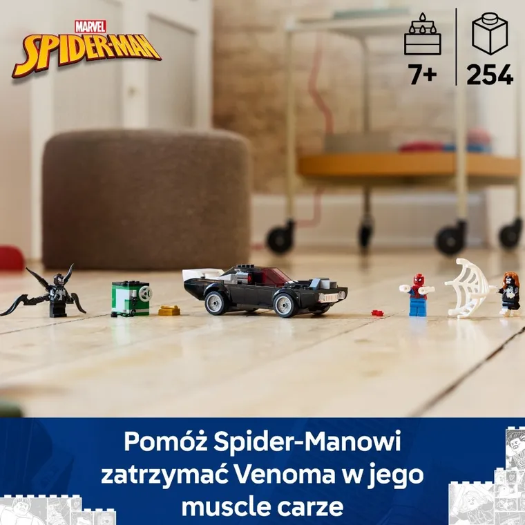 LEGO Marvel, Spider-Man kontra muscle car Venoma, 76309