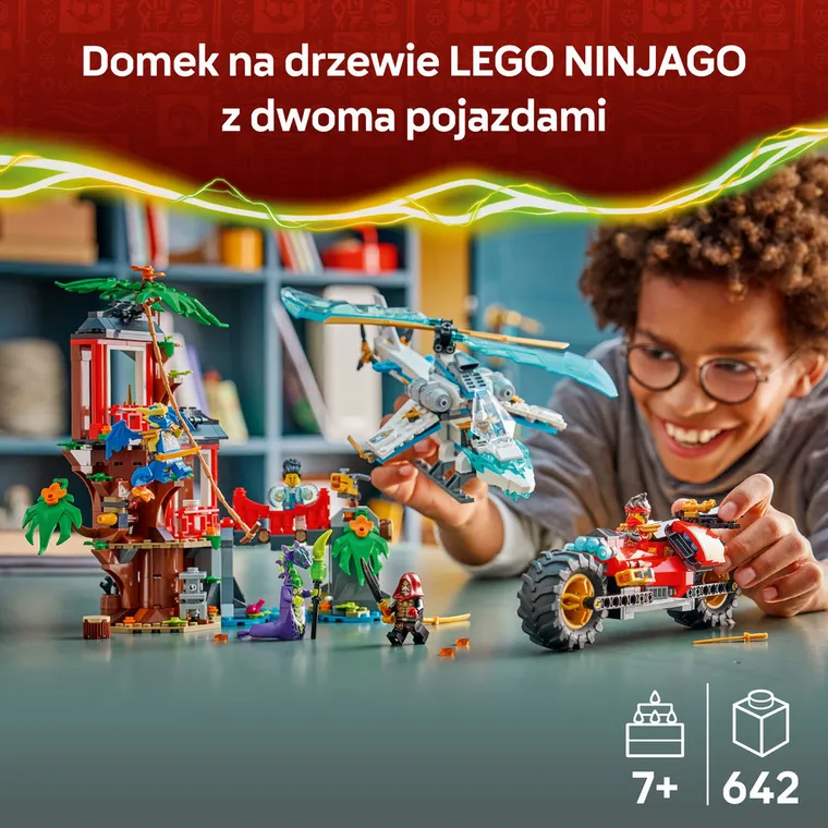 LEGO NINJAGO, Bitwa ninja: domek na drzewie z pojazdami, 71857
