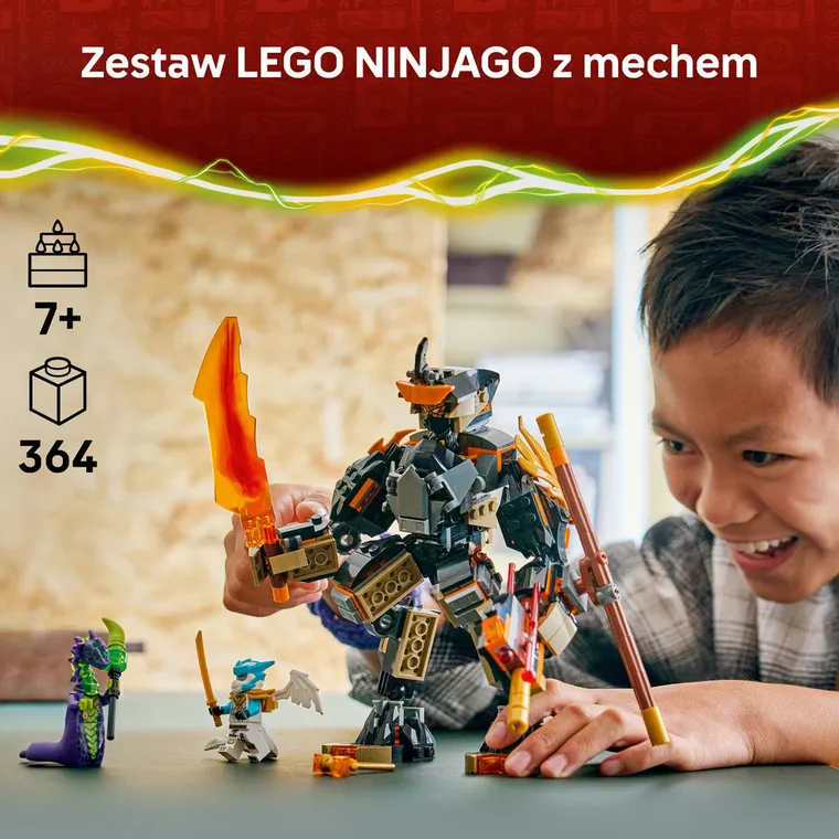 LEGO NINJAGO, Mech specjalny Cole’a i Zane w smoczej zbroi, 71854