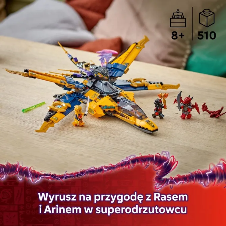 LEGO NINJAGO, Ras i burzowy superodrzutowiec Arina, 71833