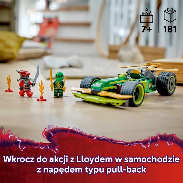 LEGO NINJAGO, Samochód wyścigowy Lloyda z napędem typu pull-back, 71828