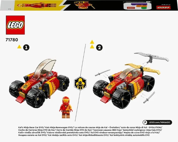 LEGO NINJAGO, Samochód wyścigowy ninja Kaia EVO, 71780