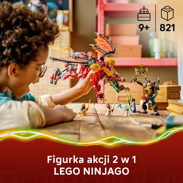 LEGO NINJAGO, Transformujący smoczy mech Wyldfyre, 71868