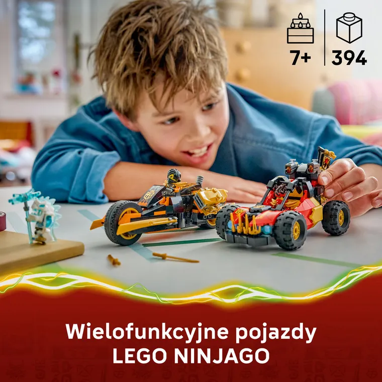 LEGO NINJAGO, Wielofunkcyjne pojazdy Kaia i Cole’a, 71864