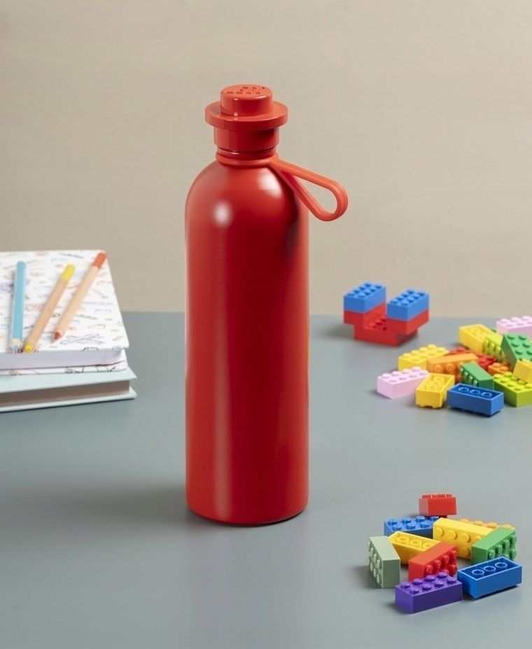 LEGO, stalowa butelka termiczna, czerwona, 725 ml
