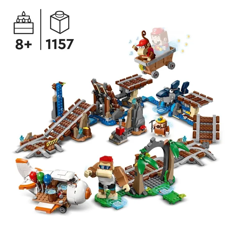 LEGO Super Mario, Przejażdżka wagonikiem Diddy Konga - zestaw rozszerzający, 71425