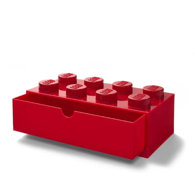 LEGO, Szufladka na biurko, klocek Brick 8, czerwona