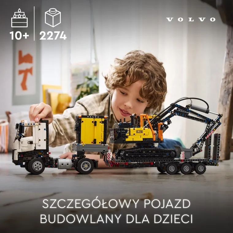 LEGO Technic, Ciężarówka Volvo FMX i koparka EC230 Electric, 42175