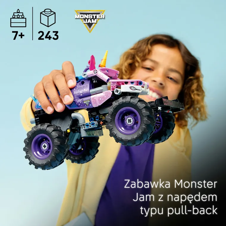 LEGO Technic, Monster Jam Sparkle Smash z napędem typu pull-back, 42220